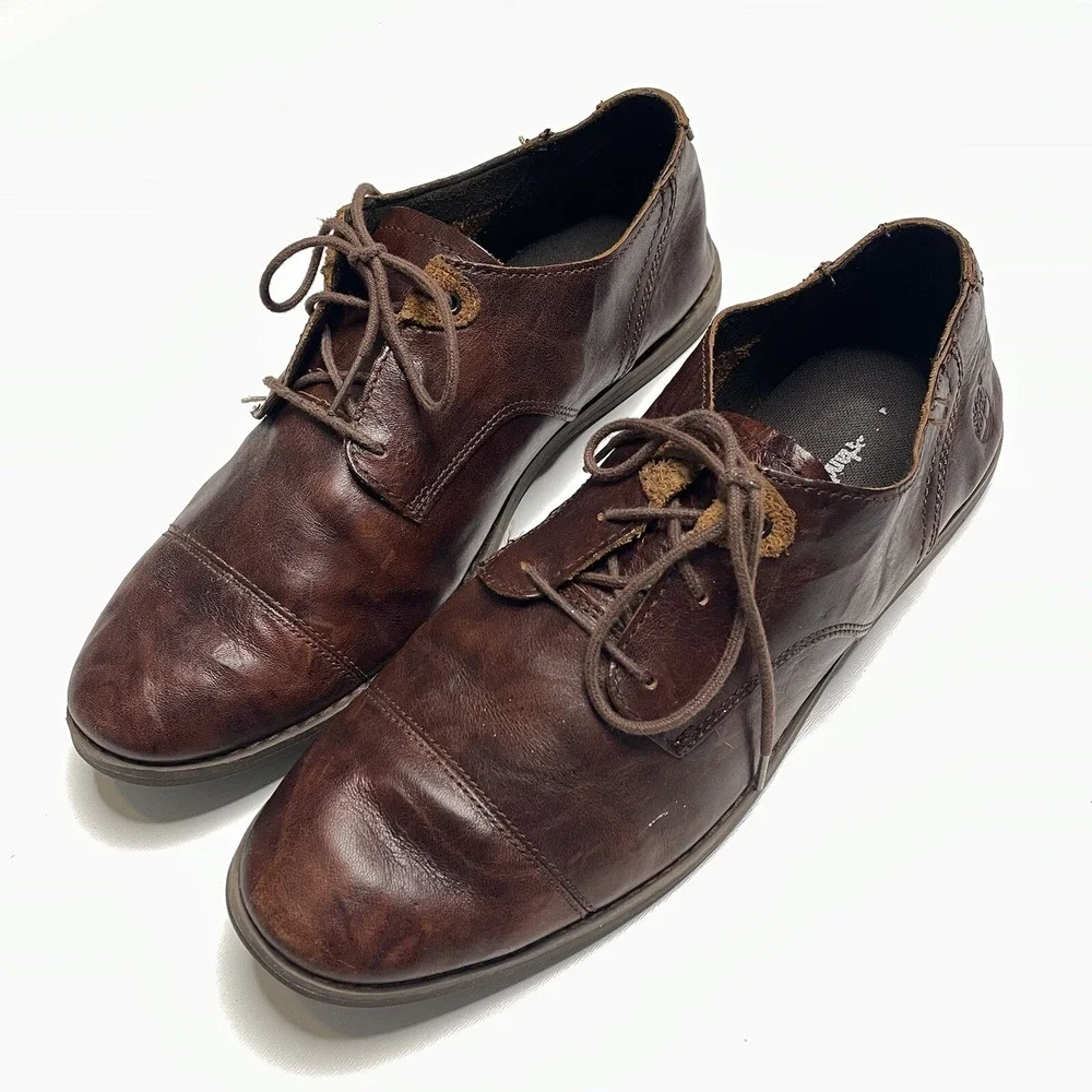 Timberland Men's Size 10 Brown Leather Oxford Dress Shoes Casual Work Style